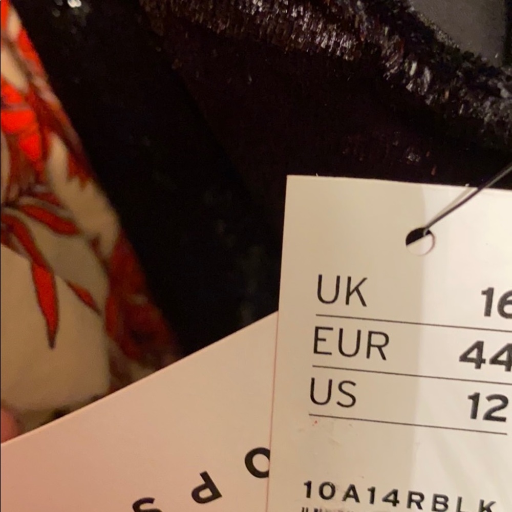 TOPSHOP Glitter Velvet Mini Slipdress Black - Picture 7 of 8